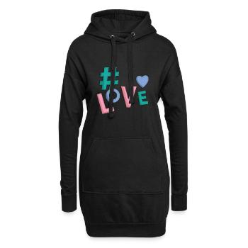 Love Heart Spread The Love Hashtag - Sweat-shirt à capuche long Femme - noir - Devant