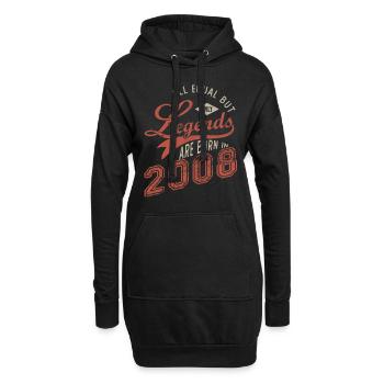 Legenden werden im Jahr 2008 geboren in Geburtstag 14 Jahre - Hoodie-Kleid - Schwarz - Vorne