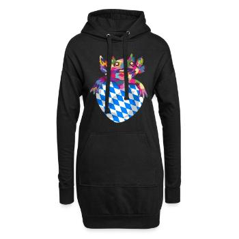 Drapeau bavarois d’occasion Look Drapeau bavarois Vintage - Sweat-shirt à capuche long Femme - noir - Devant
