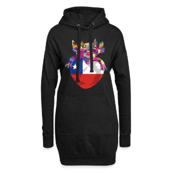 Chile Flagge Südamerika Chilenische Fahne Vintage - Hoodie-Kleid - Schwarz - Vorne