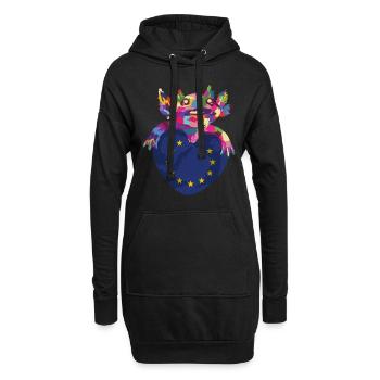 Drapeau de l’Europe EU Euro Drapeau européen - Sweat-shirt à capuche long Femme - noir - Devant