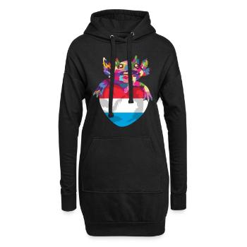 Drapeau luxembourgeois Drapeau luxembourgeois Accueil - Sweat-shirt à capuche long Femme - noir - Devant