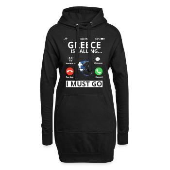 Griechenland Flagge Hellas Athen Griechische Fahne - Hoodie-Kleid - Schwarz - Vorne