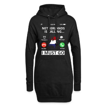 Pays-Bas Drapeau Hollande Drapeau néerlandais - Sweat-shirt à capuche long Femme - noir - Devant