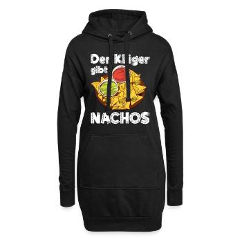 Der Klügere gibt Nachos Spruch Mexikanisch - Hoodie-Kleid - Schwarz - Vorne