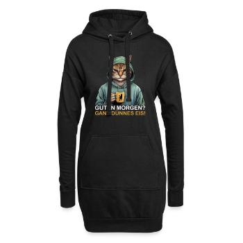 Bonjour très mince glace drôle de chat - Sweat-shirt à capuche long Femme - noir - Devant