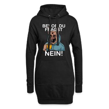 Avant de demander Aucun allemand drôle - Sweat-shirt à capuche long Femme - noir - Devant