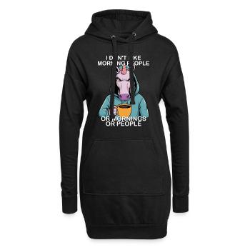 Licorne - Sweat-shirt à capuche long Femme - noir - Devant