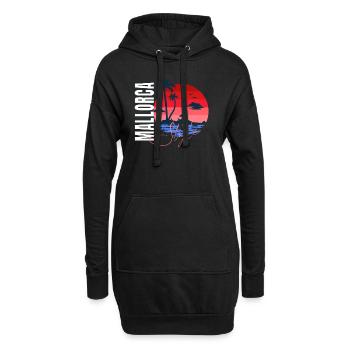 Mallorca Style – Sunset Vibes - Hoodie-Kleid - Schwarz - Vorne