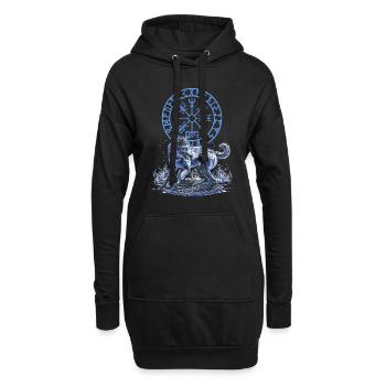 Vegvisir Better to be a Wolf of Odin - Hoodie Dress - black - Front