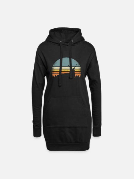 Schnecke Schnecken Herzschlag Weichtier Vintage - Hoodie-Kleid - Schwarz
