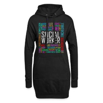 Love Social Worker Hero – Charitable Social Work - Hoodie Dress - black - Front