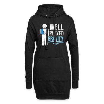 Gebrochener Arm Spruch - Ambruch Fraktur Gipsarm - Hoodie-Kleid - Schwarz - Vorne