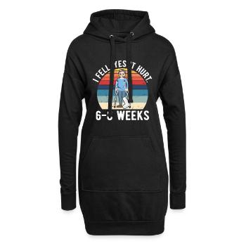 Gebrochenes Bein Spruch - Fraktur Gipbein - Hoodie-Kleid - Schwarz - Vorne