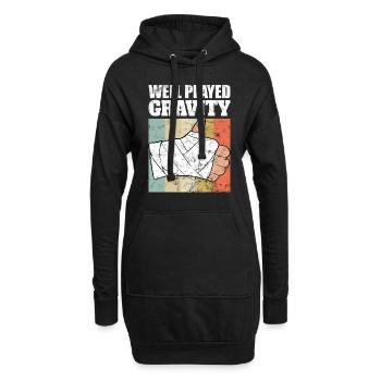 Gebrochener Arm Spruch - Fraktur Gipsarm - Hoodie-Kleid - Schwarz - Vorne