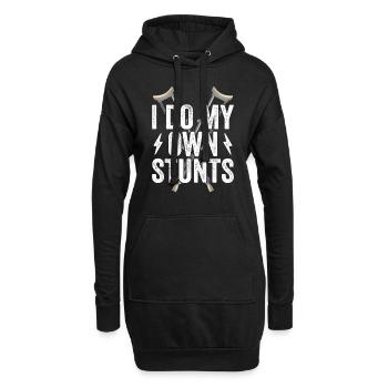 I Do My Own Stunts - Knochenbruch Fraktur - Hoodie-Kleid - Schwarz - Vorne