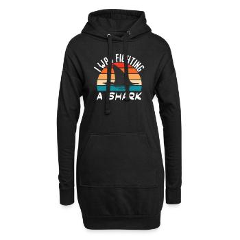 Gebrochenes Bein Spruch - Fraktur Gipsbein - Hoodie-Kleid - Schwarz - Vorne