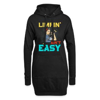 Gebrochenes Bein Spruch - Fraktur Gipsbein - Hoodie-Kleid - Schwarz - Vorne