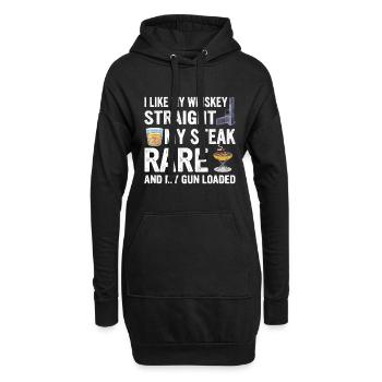 Whiskey Steak Pistolen - US Konservativ Cowboy - Hoodie-Kleid - Schwarz - Vorne
