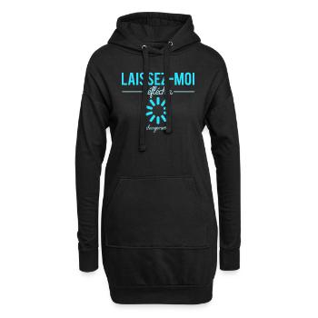 Laissez moi réfléchir chargement en cours humour - Sweat-shirt à capuche long Femme - noir - Devant
