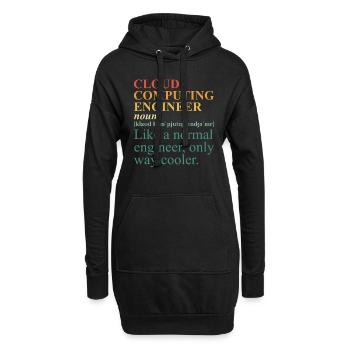 Cloud Computing Engineer Definition Retro Computer - Hoodie-Kleid - Schwarz - Vorne