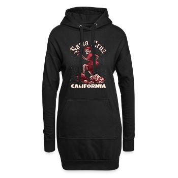 70er 80er In Der Kalifornischen Stadt Santa Cruz - Hoodie-Kleid - Schwarz - Vorne