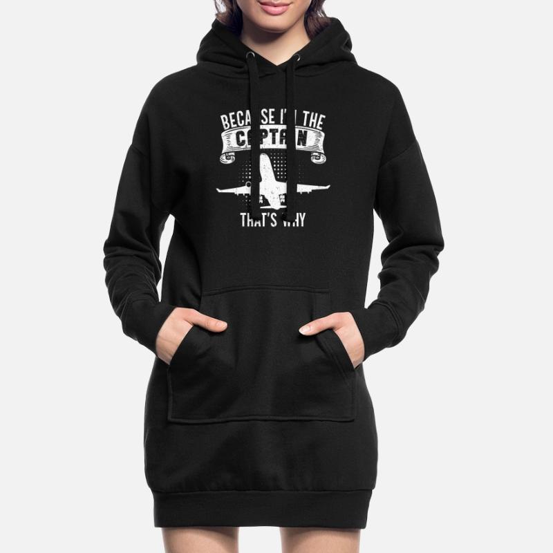 Parce que je suis le commandant de bord Pilot Flight Captain Flyer Sweat-shirt à capuche long Femme