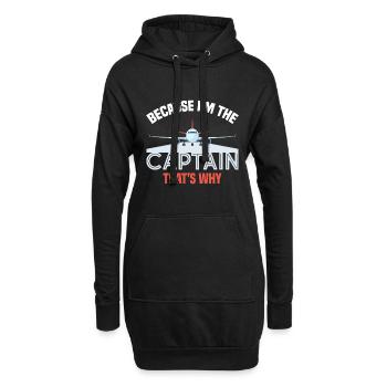 Parce que je suis le commandant de bord Pilot Flight Captain Flyer - Sweat-shirt à capuche long Femme - noir - Devant