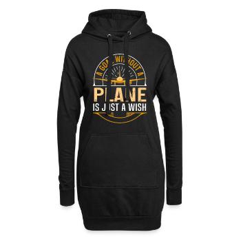 Pilote de ligne Une destination sans avion - Sweat-shirt à capuche long Femme - noir - Devant