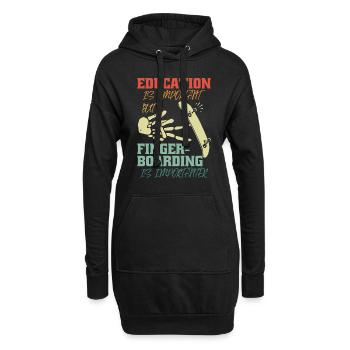 Fingerboard Finger Skateboarding - Hoodie-Kleid - Schwarz - Vorne