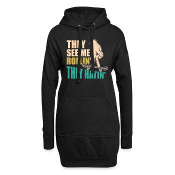 Fingerboard Finger Skateboarding Fingerboarding - Hoodie-Kleid - Schwarz - Vorne