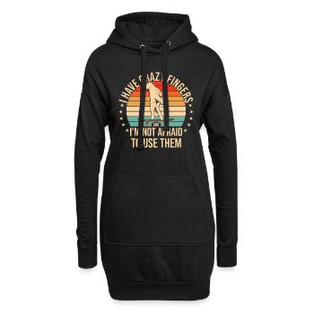 Fingerboard Finger Skateboarding - Hoodie-Kleid - Schwarz - Vorne