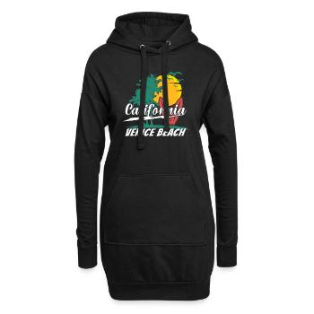 70er 80er In Der Kalifornischen Stadt Venice Beach - Hoodie-Kleid - Schwarz - Vorne