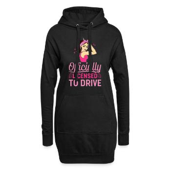 Offiziell zugelassene Fahrerlaubnis — Fahrprüfung - Hoodie-Kleid - Schwarz - Vorne