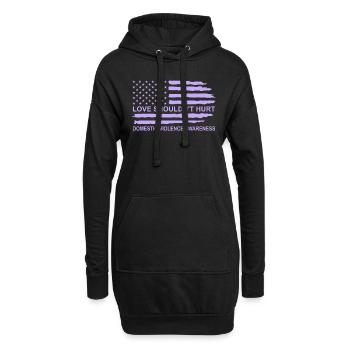 Anti Häusliche Gewalt Love Shouldn't Hurt - Hoodie-Kleid - Schwarz - Vorne
