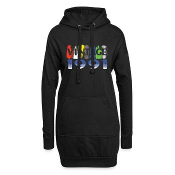 Vintage 1991 Retro Bitrthday Limited Edition - Hoodie-Kleid - Schwarz - Vorne