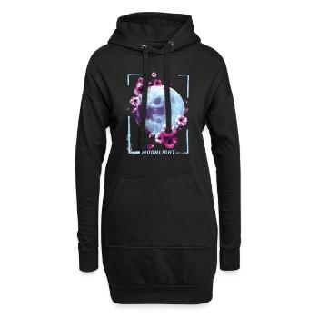 Mondschein Japanische Malerei Retro-grafik - Hoodie-Kleid - Schwarz - Vorne