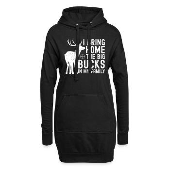 Chasse aux bois de cerf Chasse Saison de chasse - Sweat-shirt à capuche long Femme - noir - Devant