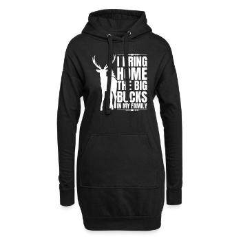 Chasse aux bois de cerf Chasse Saison de chasse - Sweat-shirt à capuche long Femme - noir - Devant