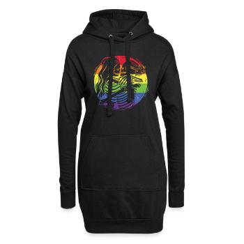 Lesben Gay Pride Bisexuell - Hoodie-Kleid - Schwarz - Vorne