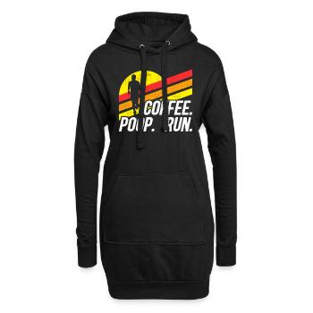 Coffee Poop Run Lustige Traillauf-Grafik - Hoodie-Kleid - Schwarz - Vorne