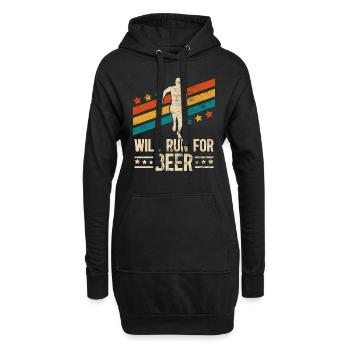 Courra pour les coureurs drôles de bière - Sweat-shirt à capuche long Femme - noir - Devant
