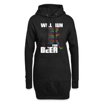 Courra pour les coureurs drôles de bière - Sweat-shirt à capuche long Femme - noir - Devant