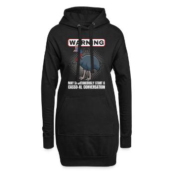 Retro Kasuar Vogel Vintage Kasuare - Hoodie-Kleid - Schwarz - Vorne