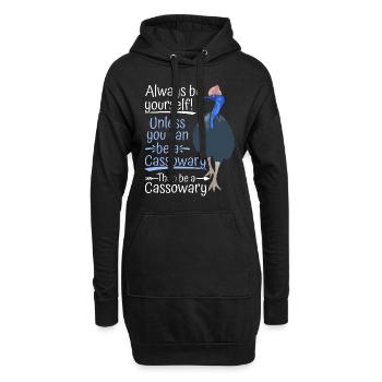 Retro Kasuar Vogel Vintage Kasuare - Hoodie-Kleid - Schwarz - Vorne