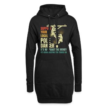 Réseau électrique électrique haute tension - Sweat-shirt à capuche long Femme - noir - Devant