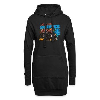 4. Anniversaire Enfants Ce petit monstre Truc - Sweat-shirt à capuche long Femme - noir - Devant