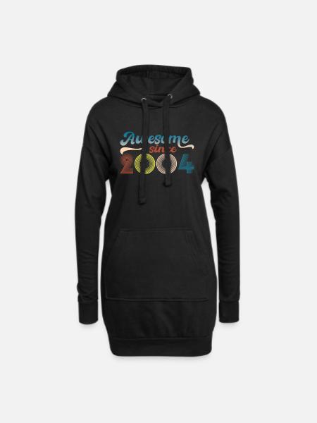 Fantastisch Seit 2004 Retro 19. Bitrthday - Hoodie-Kleid - Schwarz