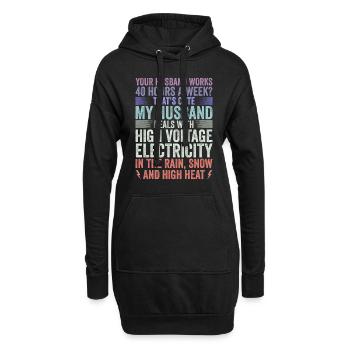 Frau Eines Hochspannungselektriker Spruch Elektrik - Hoodie-Kleid - Schwarz - Vorne