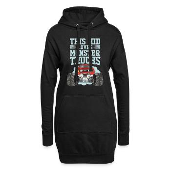 Ce gamin adore les camions monstres - Sweat-shirt à capuche long Femme - noir - Devant
